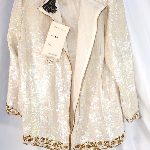 Jean for Joseph le Bon Sequence/Beaded Top NWT – Ivory and Gold - Picture 4 of 6